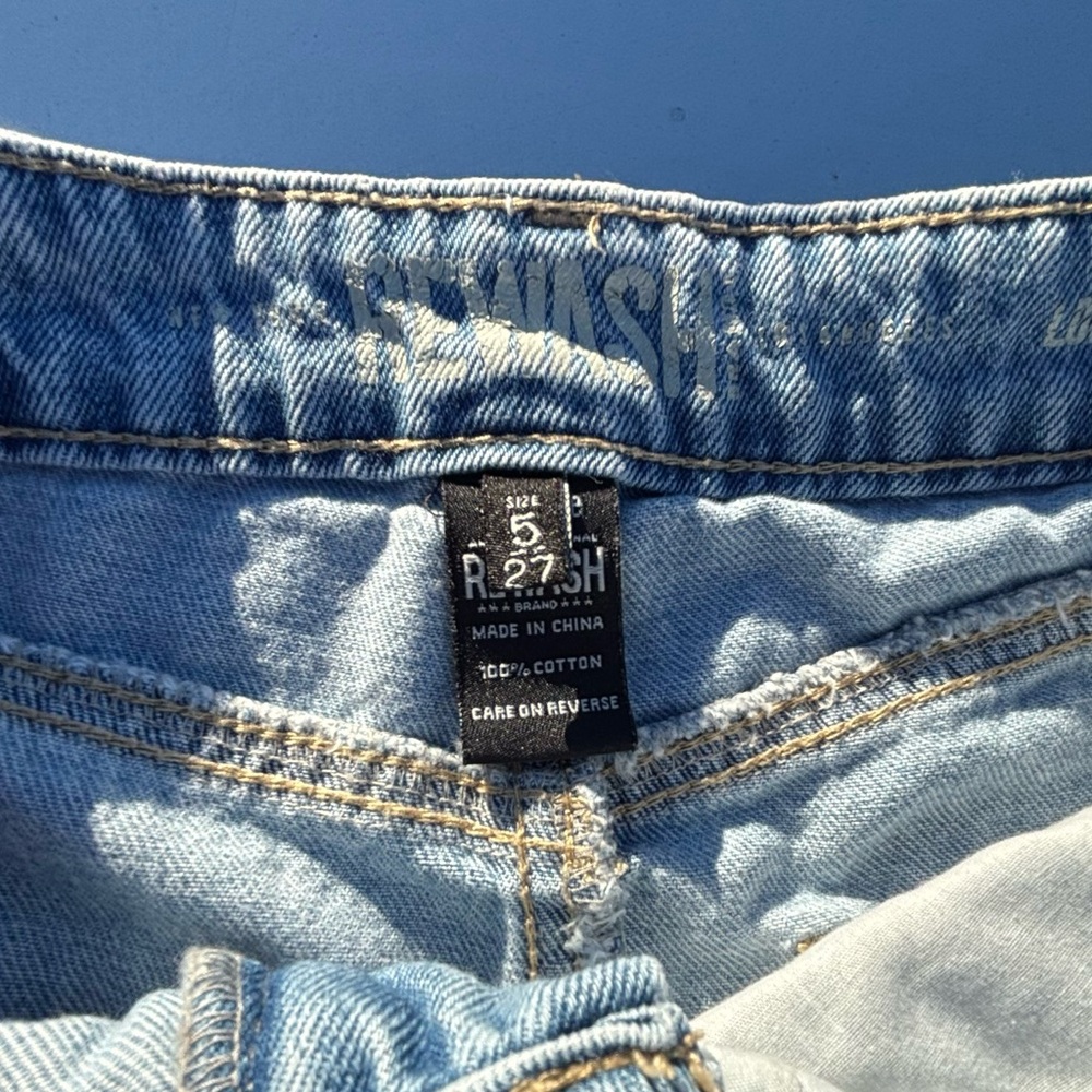 Rewash Light Blue Distressed Jean Shorts - Picture 5 of 5